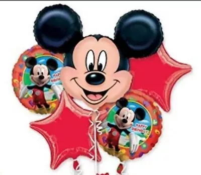 New Disney Mickey Mouse Clubhouse Foil Balloon Bouquet XL 5 Pieces Birthday X2  • £32.43