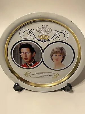 Vintage 1981 Royal Wedding Prince Charles And Princess Diana Tin Serving Tray • £9.99