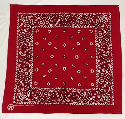 Vtg Red Bandana Crafted With Pride America 100% Cotton Made USA Selvedge RN13962 • $14.99