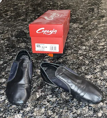$8 • Buy Capezio E Series EJ2 Black Jazz Slip On Dance Shoes Women's Size 6.5M  -Preowned
