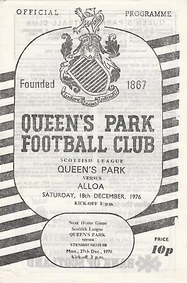 Queen's Park V Alloa Athletic 1976/7 (18 Dec) • £2