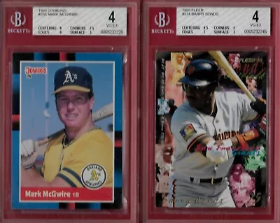 (2) Card Lot #256 Mark McGwire & ##574 Barry Bond's Both Graded BGS 4's$$$ • $9