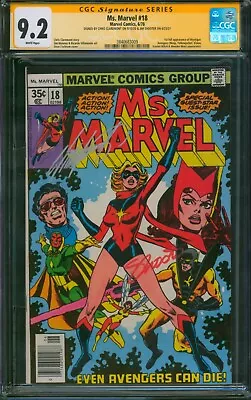 Ms. Marvel #18 CGC 9.2 ⭐ 2X SIGNED CLAREMONT & SHOOTER ⭐ 1st Full MYSTIQUE 1978 • $349
