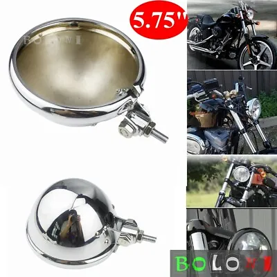 5.75  Motorcycle Light Headlamp Headlight Bottom Mount Housing Bucket For Harley • $33.76