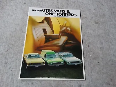 Holden Utes Vans One Tonner Sales Brochure Hz Genuine Gmh Not Reprinted • $49