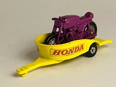 MATCHBOX SUPERFAST #38 Honda Bike &Trailer Rare Purple - N/M Original  (refT3) • $37.29