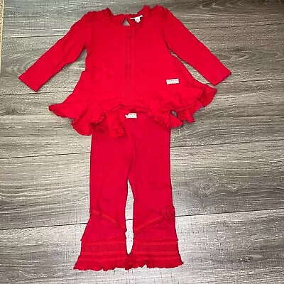 Naartjie Kids Baby Girls Holiday Red Cotton T Shirt Pant Sz 18 24M • $22.97