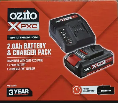 Ozito PXC 18V 2Ah Battery & Compact Fast Charger Pack Combo Kit • $52.99