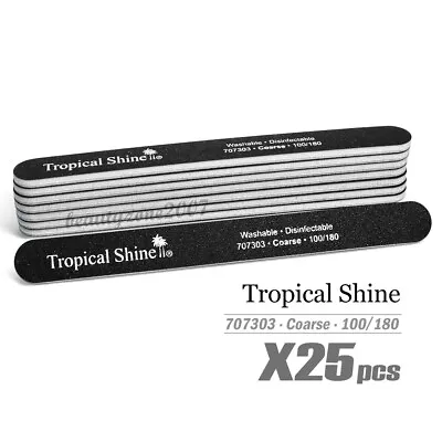 Tropical Shine Nail File 100/180 #707303 X 25 Pcs - Coarse/Medium • $24.99