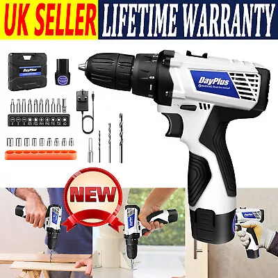 Cordless Hammer Drill 12V Li-Ion Battery+Charger+Drill Bits Furniture DIY Tools • £19.85