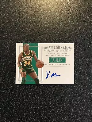 2014-15 National Treasures Xavier McDaniel Noteable Nicknames Auto #13/49 Sonics • $69.99