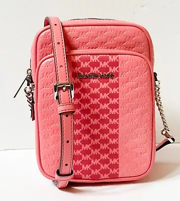 Michael Kors Jet Set Travel Flight Chain Crossbody Bag Mk Tea Rose Multi • $120