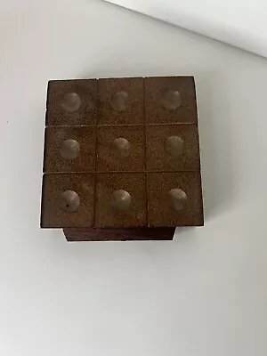 Vintage Wooden Tic-Tac-Toe With Marbles. Japan. Good Condition. 1960’s. • $15.99