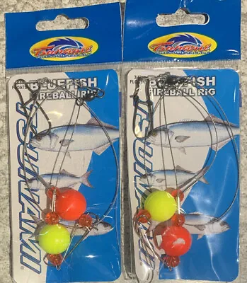 $9.99 • Buy 2 Packs Tsunami Wire Bluefish Fireball Rig With 3/4” Float