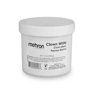 Mehron Clown White Tub Make Up Professional Clown Make Up 130 • $27.95