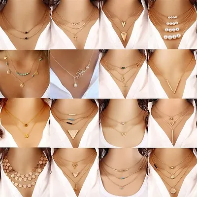 2017 Fashion Jewelry Pendant Crystal Choker Chunky Statement Bib Chain Necklace • $0.99