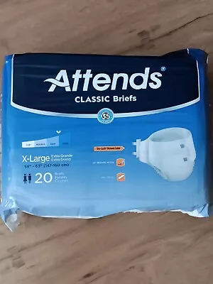 Attends Classic Incontinence Brief XL BRB40 Heavy To Severe 20 Diapers  • $23