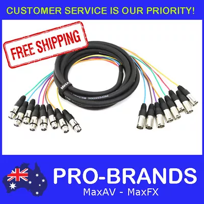 5m 8-Way XLR M-F Male To Female Balanced Cable Core Lead Loom Snake Multicore • $99.95