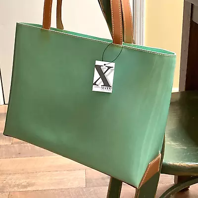 NWT Vintage Maxx NY Patent Leather Women's Shoulder Bag Slim Tote Brief - Mint • $35