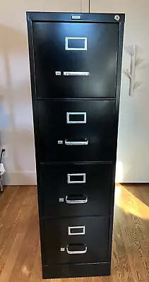 Staples 4 Drawer Vertical File Cabinet Black Excellent Condition • $120