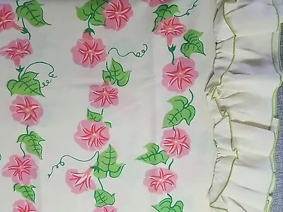 VTG Tastemaker Standard Size Pillowcase 🩷Pink Morning Glory Flowers By Marlene • $7.88