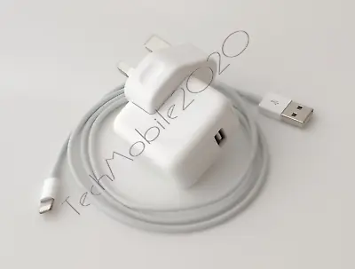 Genuine Apple 10W Wall Adapter Plug OR Lightning Cable For IPad 4 5 6 Mini 2 3 4 • £12.49