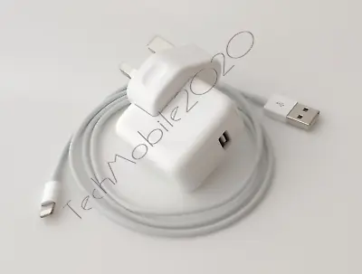 Genuine Apple 10W Wall Adapter Plug OR Lightning Cable For IPad Mini 5th Gen 4 3 • £10.99