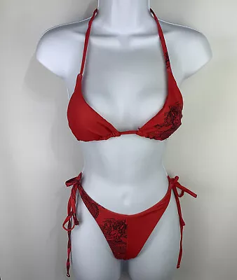 ZAFUL Women’s Red Two Piece Bathing Swim Bathing Suit Bikini Small A28 • $26.45