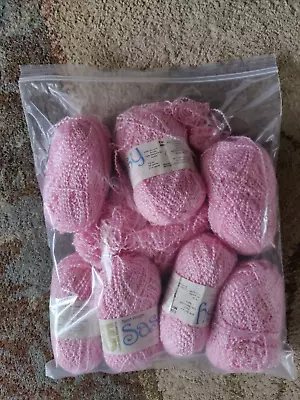 SASSY SPORT WEIGHT VINTAGE Pink LOT OF 7 Yarn Columbia Minerva Baby Pink 1.75 Oz • $16