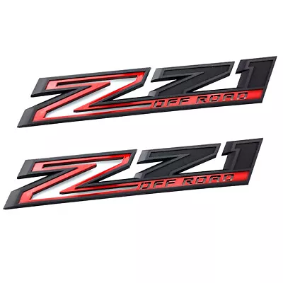 2  OEM Z71 Off Emblems Fender Badges For Silverado 84632695 2019-22 Black Red • $33.16