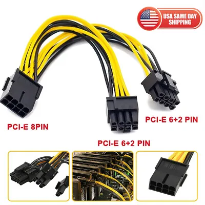 Graphics Card GPU VGA PCIe 8 Pin Female To Dual 8 Pin (6+2) Male Extension Cable • $13.99