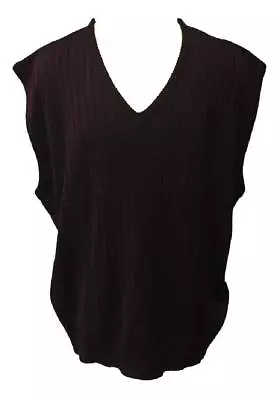 NWT 1X Big 1XB Ribbed Burgundy Sweater Vest Big And Tall 100% Acrylic • $27.95