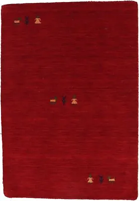 $94.94 • Buy Gabbeh Red Tribal Pictorial 2X3 Modern Rug Plush Wool Kids Room Decor Carpet