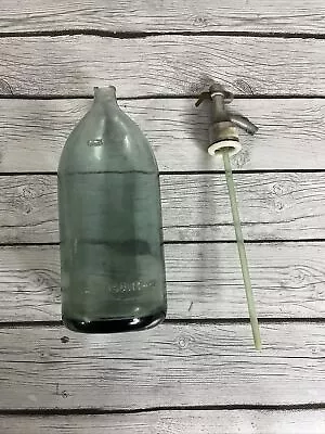 Vintage Aqua Blue Seltzer Bottle Soda Water Siphon Apa Gazoasa Stas 3249-65 LPPS • $12