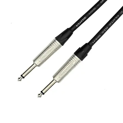 1m Jack To Jack Neutrik 1/4  Guitar Amp Cab PA Speaker Lead 1.5mm Cable HQ Black • £14.38