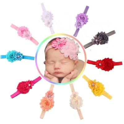 $7.34 • Buy Toddler Infant Baby Kids Girls Flower Headband Hair Bow Band Hair Accessories