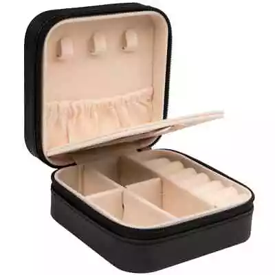 Portable Jewellery Box Travel Jewellery Box Organizer Storage Case With Mirror • £5.95