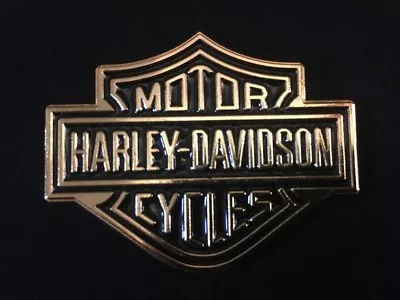 Harley Davidson GOLD Motorcycle Metal Stick On Body Tank Emblem Badge R120X2= • $129.45