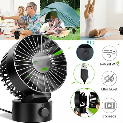$16.95 • Buy USB Desk Fan Cooling Rotatable Mini Ultra Quiet Fan Portable Cooling Fan Home AU