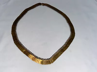 Vintage Unique Metallic Coin Medallion Style Copper Tone Necklace Choker • $18.99