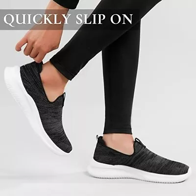 £19.99 • Buy Womens Trainers Arch Support Walking Work Shoes Slip On With Memory Foam Grey.