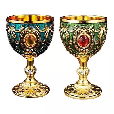 Vintage Chalice Medieval Goblet Drinking Glass Engraving Ceremonial Drinkware • $19.28