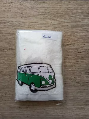 Campervan Motif Face Wash Cloth Flannel DARK GREEN LARGE Motif • £3