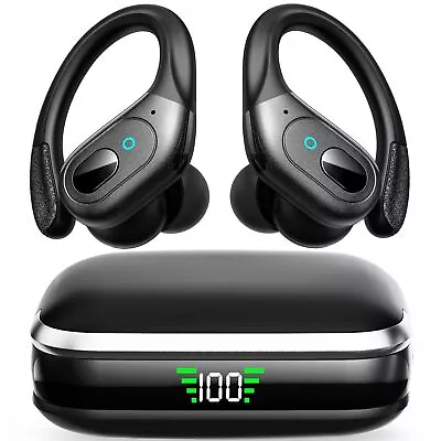 With Earhooks Headset Running Bluetooth 5.3 Headphones With Dual Mic Wireles... • $29.96
