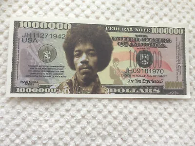 Set Of Two Jimi Hendrix Million Dollar Doublesided Novelty Banknotes. • £0.99