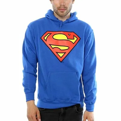 ** Superman Logo Official DC Comics PULLOVER HOODY  HOODIE: ** • £20