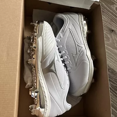 Mizuno Sweep 5 Metallic Women’s Softball Shoes Cleats White Size 7 Metal White • $41