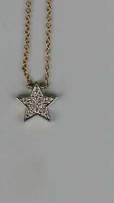 Diamonique Star Cubic Zirconia Necklace Sterling Silver-14k Yellow Gold Plated • $10.95