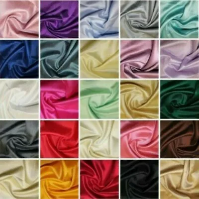 £7.99 • Buy 28 Colours Satin Backed Dupion Faux Silk Furnishing Bridal Dress Shantung Fabric