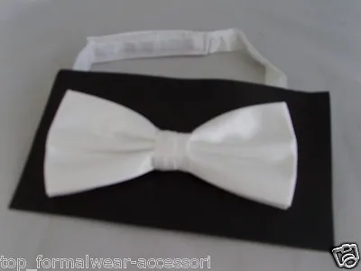Snow White Mens Ready Pre-tied Polyester Bow Tie  -  Over 70 Colours In Our SHOP • £5.78